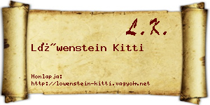 Löwenstein Kitti névjegykártya