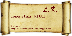 Löwenstein Kitti névjegykártya